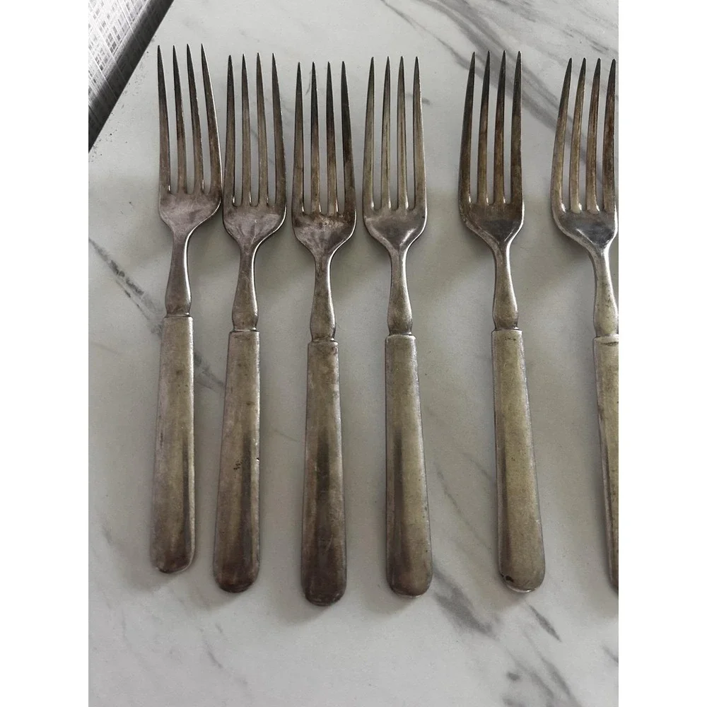 Vintage Windsor 1847 Rogers Bros Meridin Lot of 9 Dinner Forks Silverplate BxA
